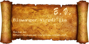Biswanger Virgília névjegykártya